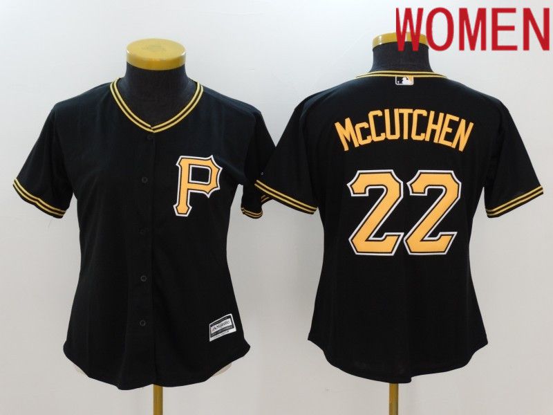 Women Pittsburgh Pirates #22 Mccutchen Black 2022 MLB Jersey->women mlb jersey->Women Jersey